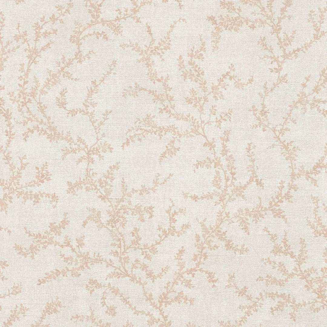 Tapetes ar filigrāniem zariem un tekstila virsmu – krēmkrāsā - 3010565 AS Creation