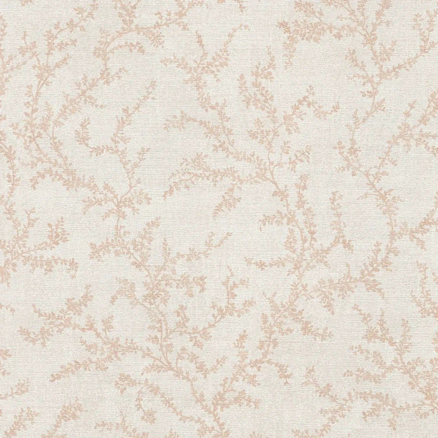 Tapetes ar filigrāniem zariem un tekstila virsmu – krēmkrāsā - 3010565 AS Creation