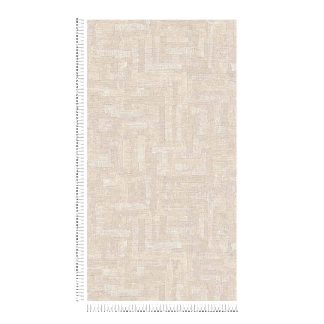 Gaišas, modernas tapetes ar ģeometrisku koka motīvu, bēšā krāsā, 782041 AS Creation