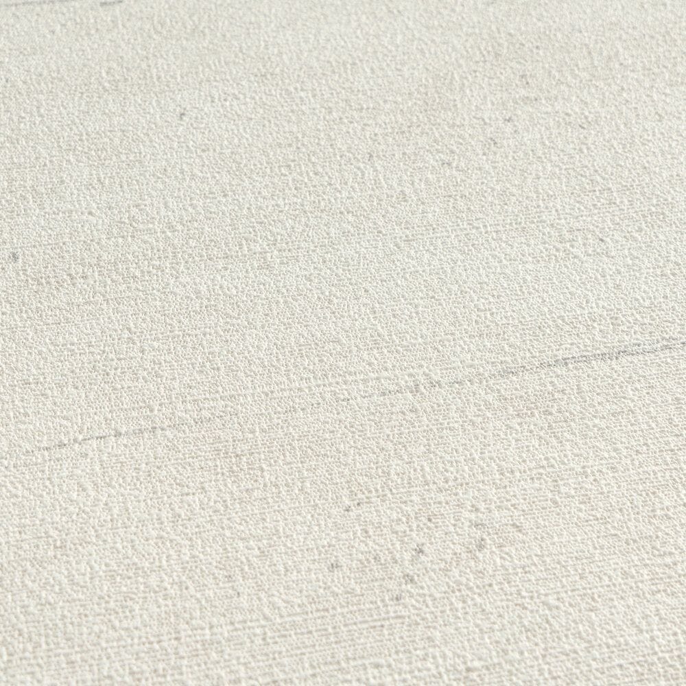 Light cream non-woven wallpaper with a linen texture and slight gloss, 3007721