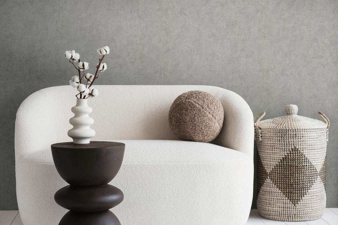 Light gray AS Creation non-woven wallpaper with concrete texture and slight gloss, 3007757