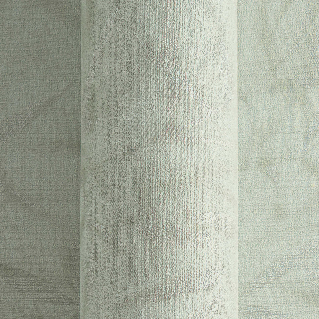 Light gray-green non-woven wallpaper with a bamboo leaf pattern and slight gloss, 3007700