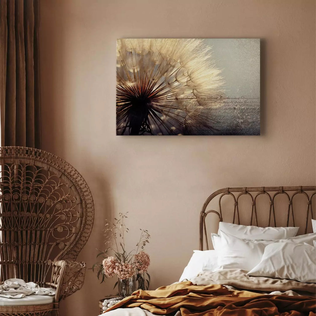 Glezna ar pienenēm vintāžas stilā - Vasaras maigums, pelēkos krāsā ART XL