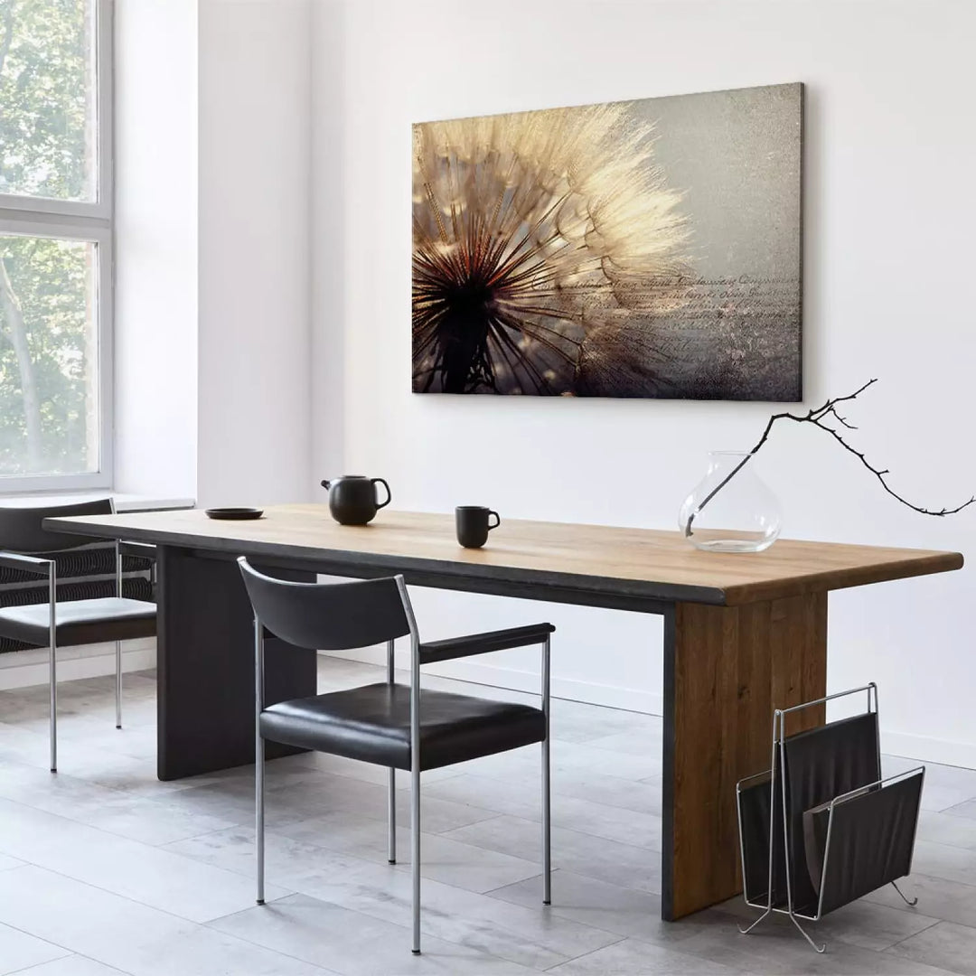 Glezna ar pienenēm vintāžas stilā - Vasaras maigums, pelēkos krāsā ART XL