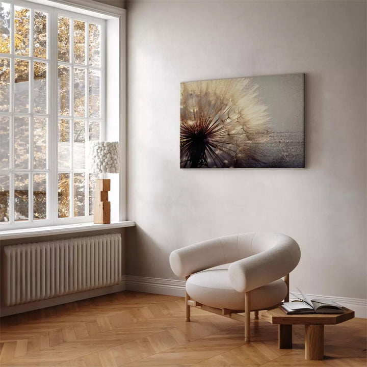 Glezna ar pienenēm vintāžas stilā - Vasaras maigums, pelēkos krāsā ART XL