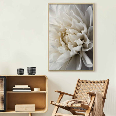 Painting in a wooden frame - White dahlia G ART