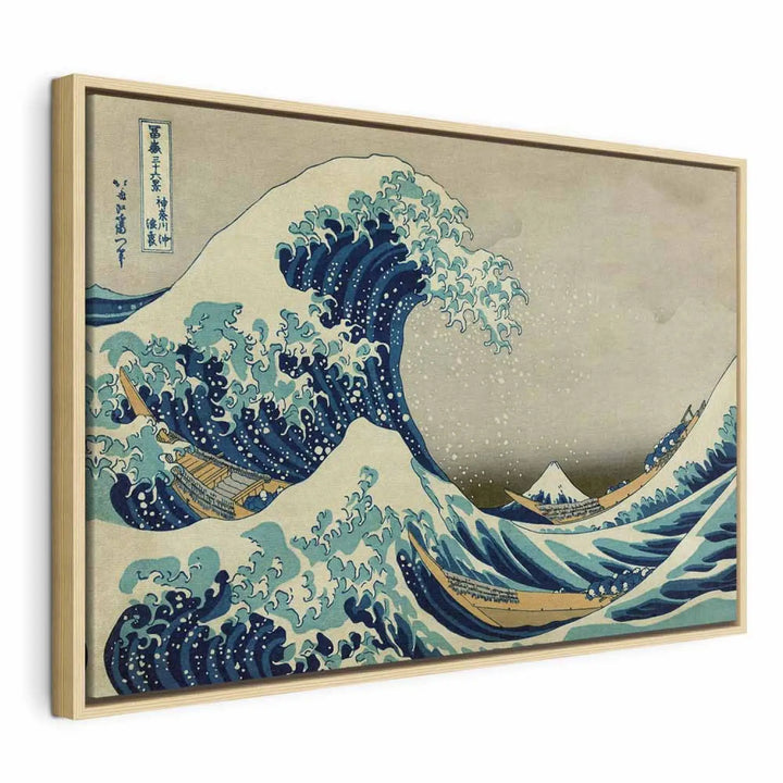 Glezna koka rāmī (dabīgā krāsā) - Hokusai Katsushika | Lielā vilnis ART XL