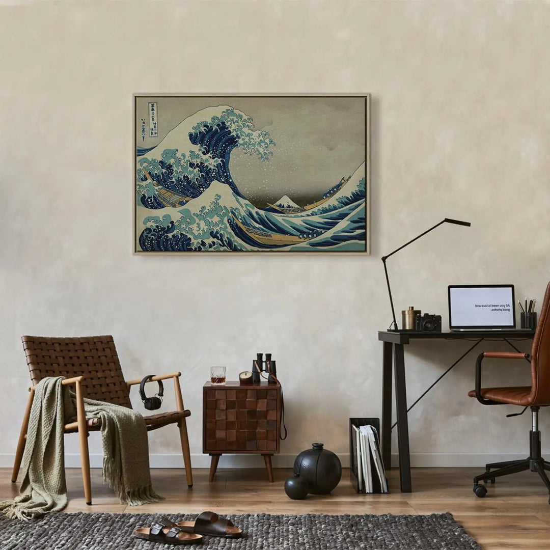 Glezna koka rāmī (dabīgā krāsā) - Hokusai Katsushika | Lielā vilnis ART XL