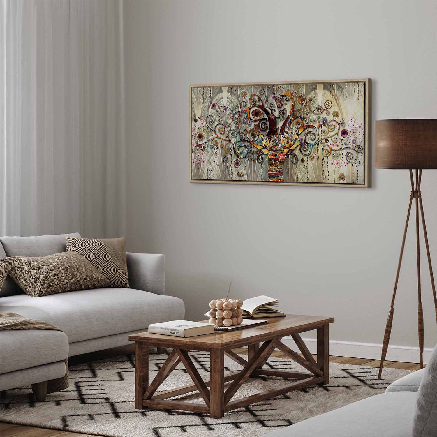 Glezna koka rāmī ar ornamentu - Dzīvības koks II G ART