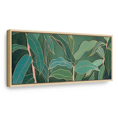 Glezna koka rāmī - zaļas tropiskas lapas - Daba jūsu mājās G ART
