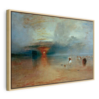 Painting in a wooden frame - Calais beach G ART