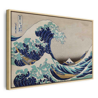 Painting in a wooden frame - The Great Wave of Kanagawa G ART