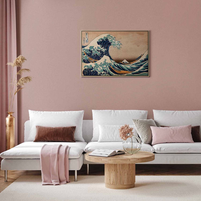 Painting in a wooden frame - The Great Wave of Kanagawa (Reproduction) G ART