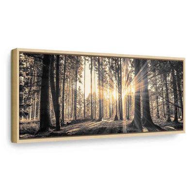 Painting in a wooden frame - Forest sun G ART