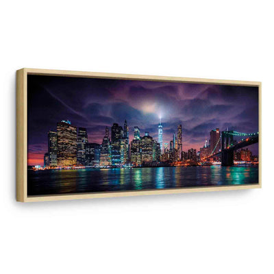 Painting in a wooden frame - New York: City in the dark G ART