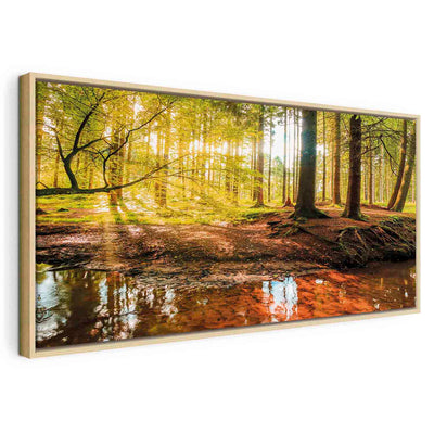 Painting in a wooden frame - Autumn reflections G ART