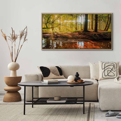 Painting in a wooden frame - Autumn reflections G ART