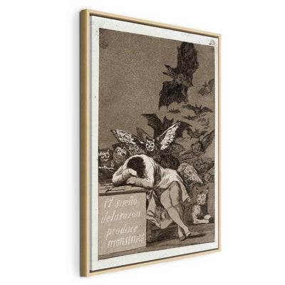 Painting in a wooden frame - Sleep of reason creates monsters G ART