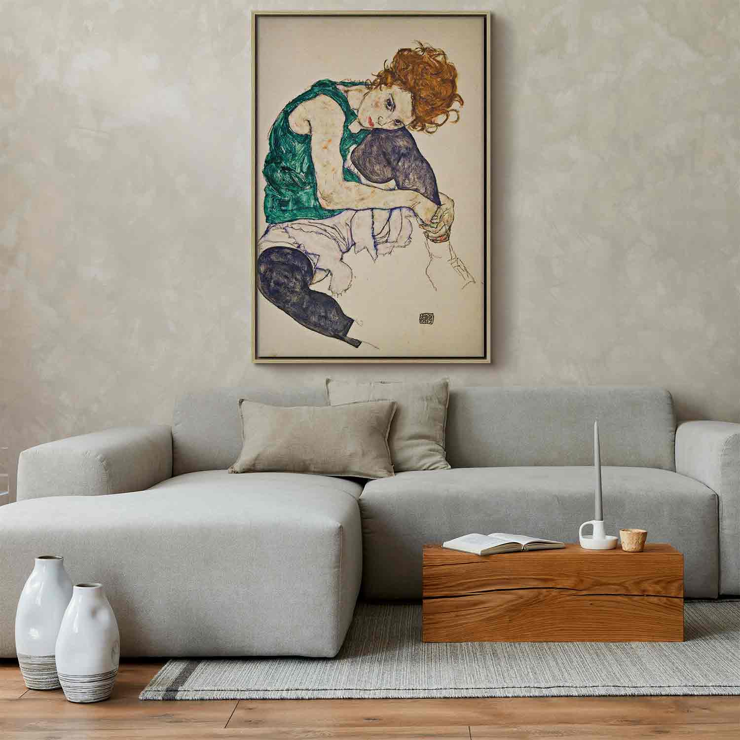 Glezna koka rāmī - Sēdoša sieviete G ART