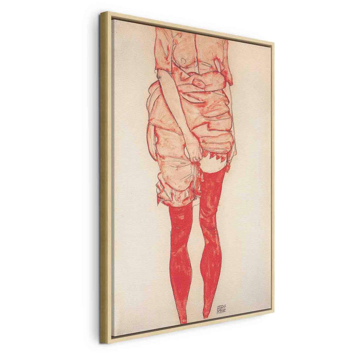 Glezna koka rāmī - Stehende Frau in Rot G ART