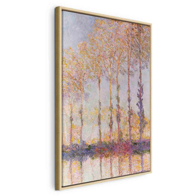 Painting in a wooden frame - Poplars on the banks of the river Epte G ART