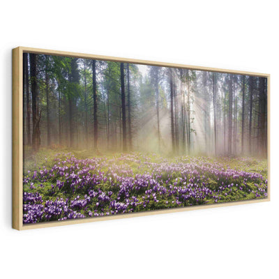 Painting in a wooden frame - Violet meadow G ART