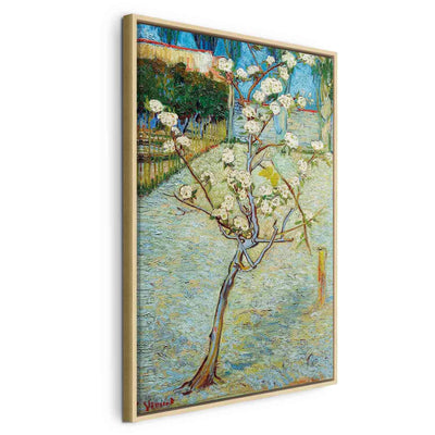 Painting in a wooden frame - Flowering pear tree G ART