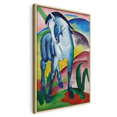 Painting in a wooden frame - Blue horse G ART