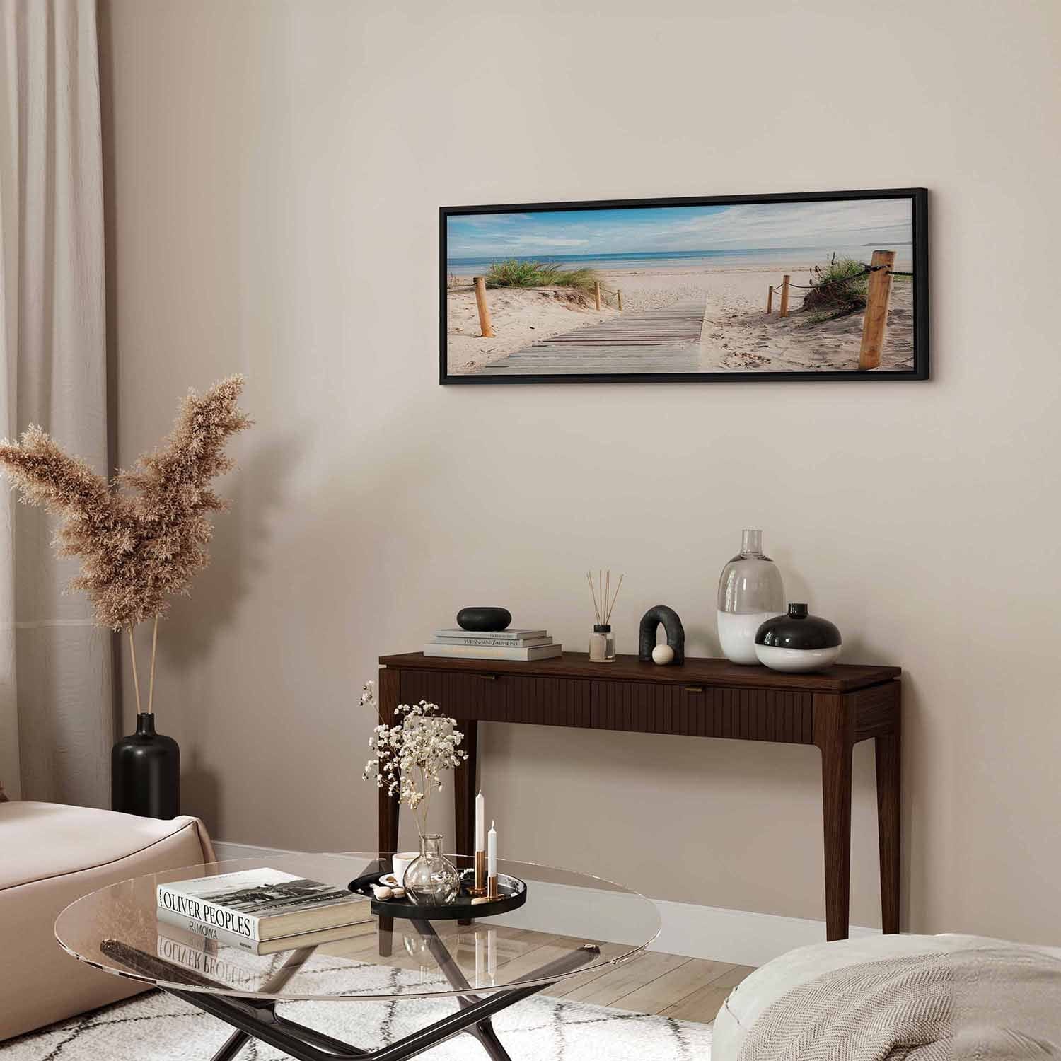 Glezna melnā koka rāmī - Burvīga pludmale - vieta kur var nopirkt G ART