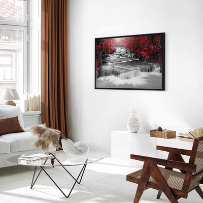 Painting in a black wooden frame - Thought cascades G ART