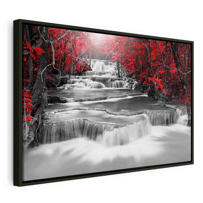 Painting in a black wooden frame - Thought cascades G ART