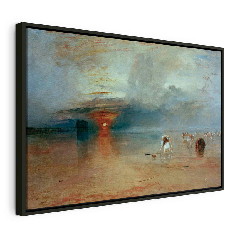 Painting in a black wooden frame - Calais beach G ART