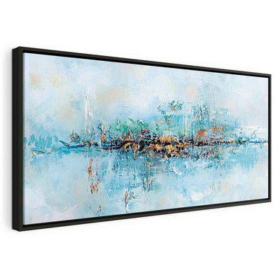 Painting in a black wooden frame - Lagoon G ART