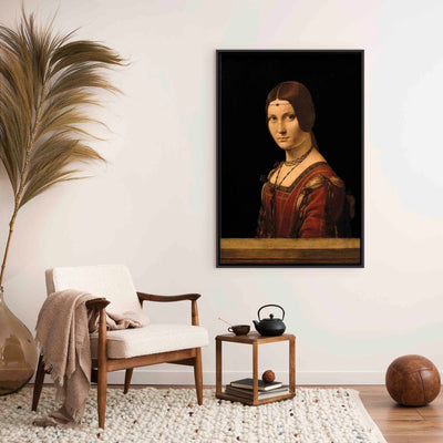 Painting in black wooden frame - Leonardo da Vinci reproduction G ART