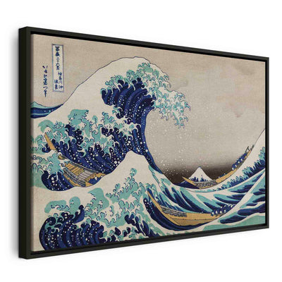 Maalaus mustassa puukehyksessä - The Great Wave of Kanagawa G ART
