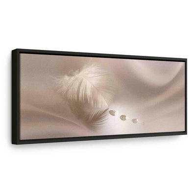 Painting in a black wooden frame - a gentle feather g art
