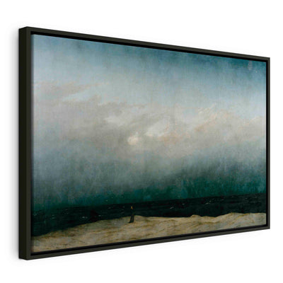 Painting in a black wooden frame - Monk by the sea G ART
