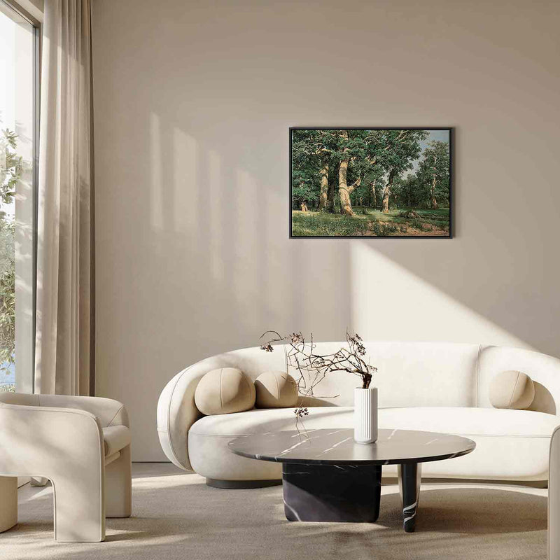 Painting in a black wooden frame - Oak forest G ART