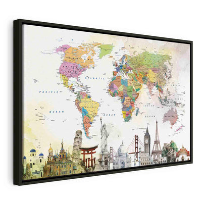 Painting in a black wooden frame - Wonders of the World G ART