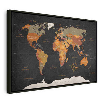 Maalimine mustas puitraamis - Maailmakaart: Maa saladused G ART