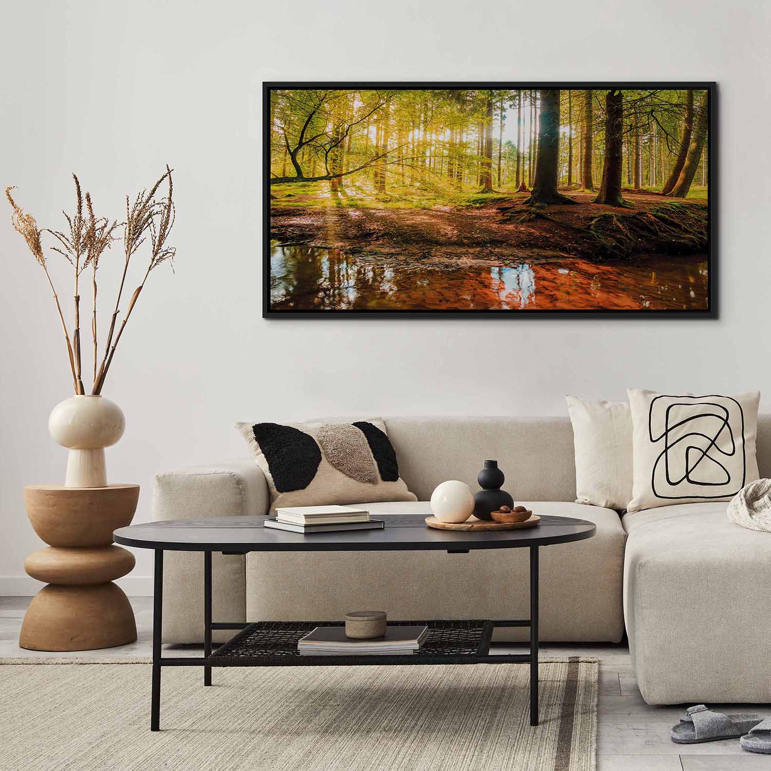 Glezna melnā koka rāmī - Rudens pārdomas - pirkt uz audekla G ART