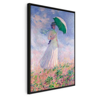 Painting in a black wooden frame - Woman with a parasol G ART
