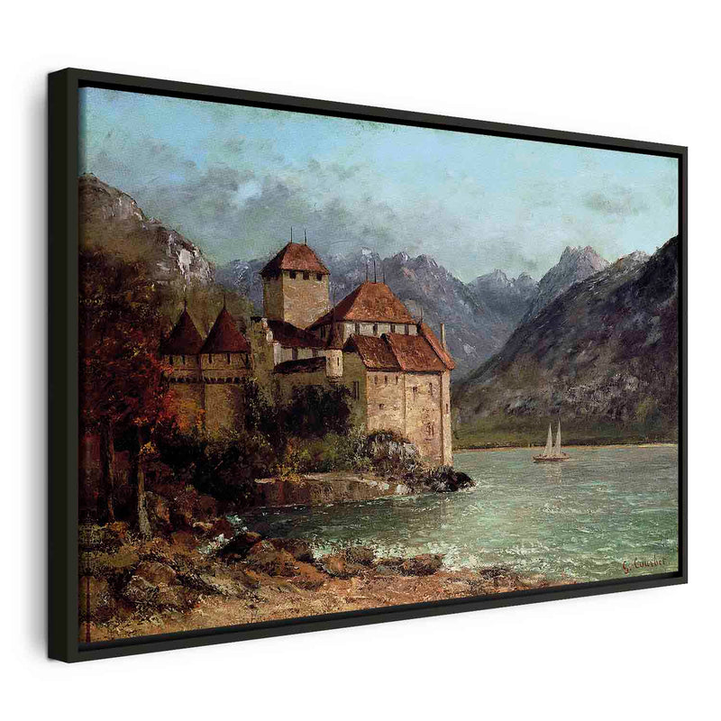 Maalaus mustassa puukehyksessä - Chillon Castle G ART