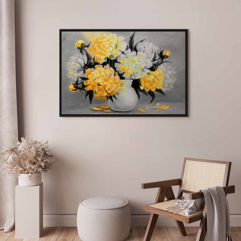 Painting in a black wooden frame - fragrant colors g art