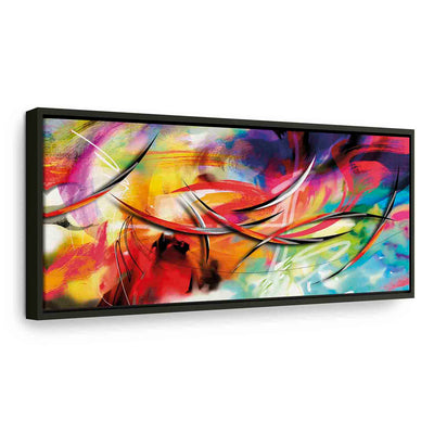 Painting in a black wooden frame - Rainbow dance G ART