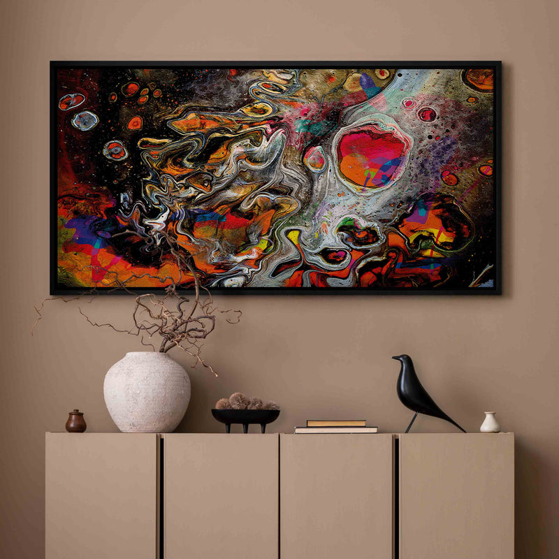 Painting in a black wooden frame - Color of the universe G ART