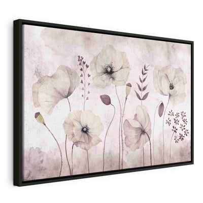 Painting in a black wooden frame - a flowering moment g art