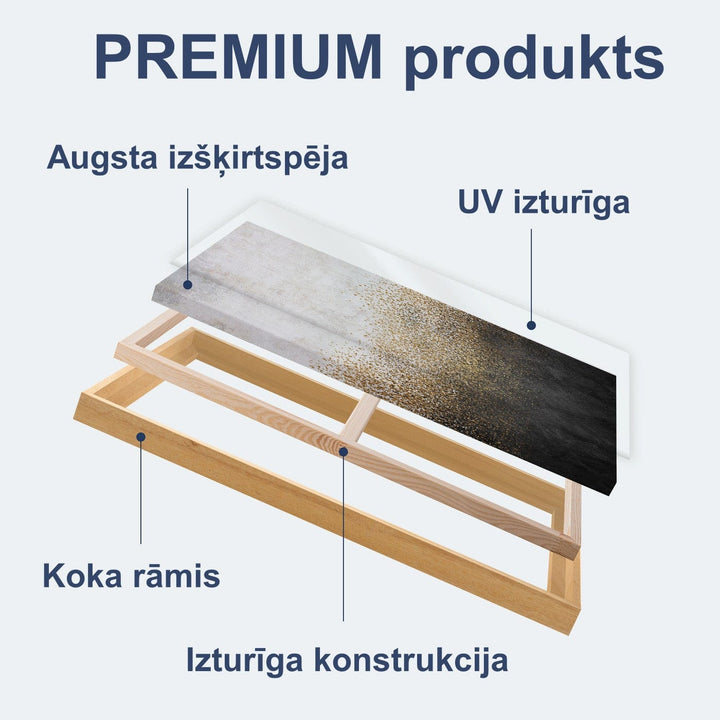 Glezna melnā koka rāmī - Zilais zirgs - uz audekla G ART