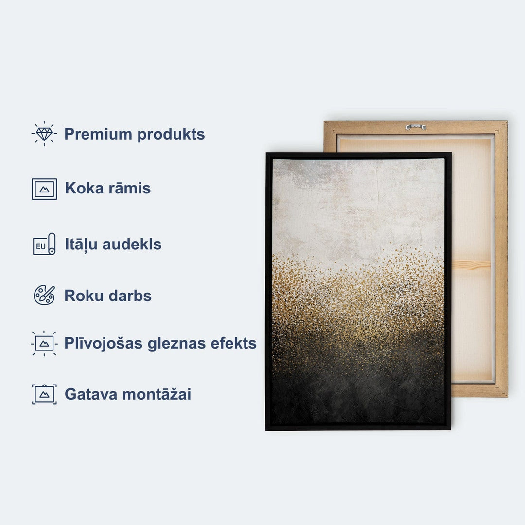 Glezna melnā koka rāmī - Zilais zirgs - uz audekla G ART