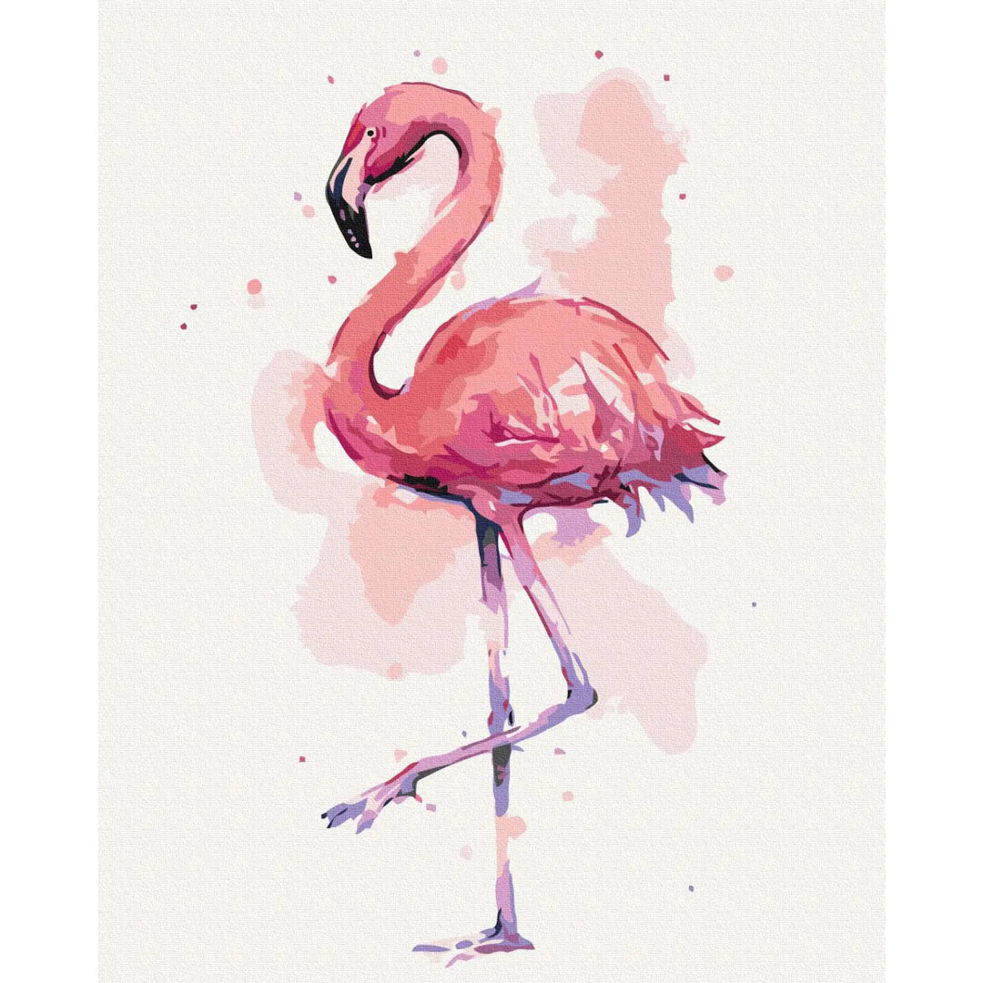 Glezna pēc numuriem uz audekla "Akvareļu Rozā Flamingo" | 40x50 cm ART